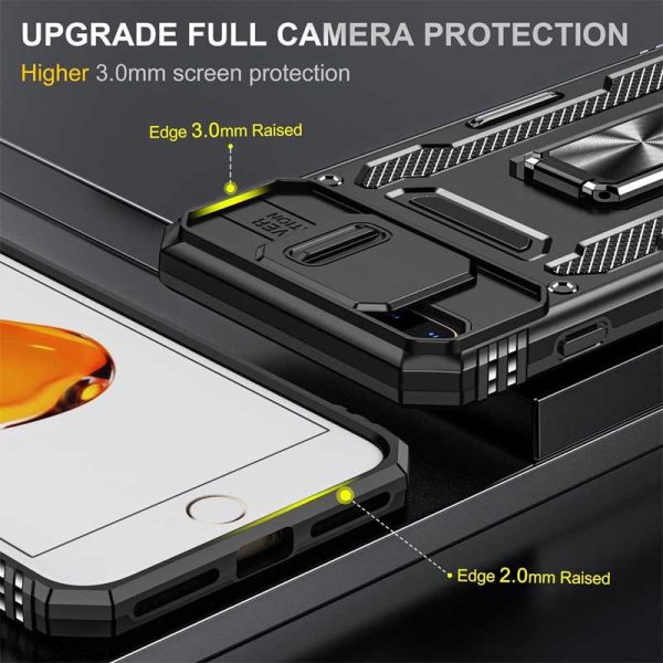 Ударостійкий чохол для Apple iPhone 7 plus / 8 plus Чорний Camshield Army Ring - Зображення 4
