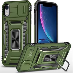Ударостійкий чохол для Apple iPhone XR Оливковий Camshield Army Ring