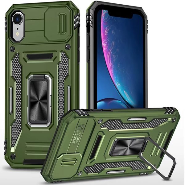 Ударостійкий чохол для Apple iPhone XR Оливковий Camshield Army Ring