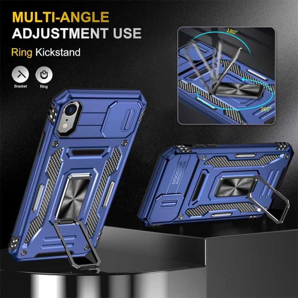 Ударостійкий чохол для Apple iPhone XR Синій Camshield Army Ring - Зображення 2
