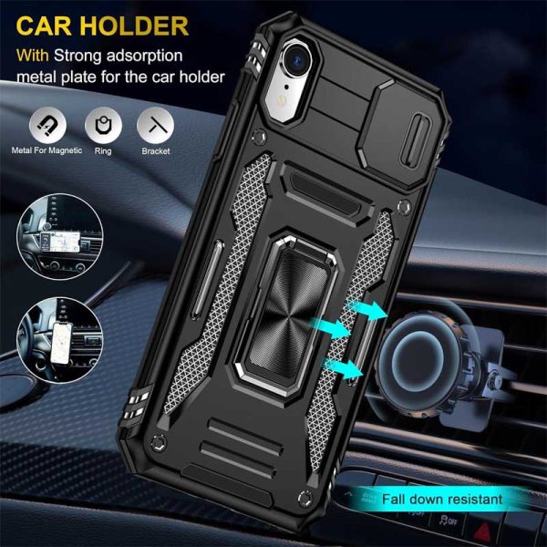 Ударостійкий чохол для Apple iPhone XR Чорний Camshield Army Ring - Зображення 3