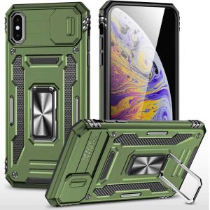 Ударостійкий чохол для Apple iPhone X / XS Оливковий Camshield Army Ring