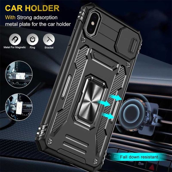 Ударостійкий чохол для Apple iPhone X / XS Чорний Camshield Army Ring - Зображення 2