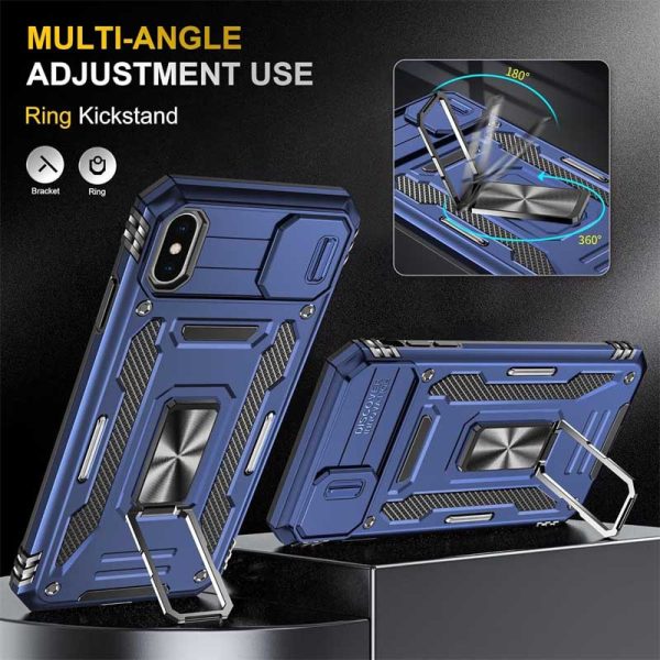 Ударостійкий чохол для Apple iPhone XS Max Синій Camshield Army Ring - Зображення 2