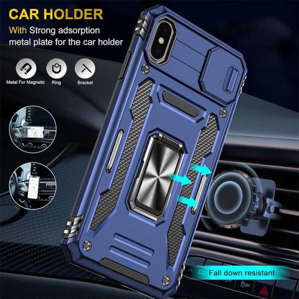 Ударостійкий чохол для Apple iPhone XS Max Синій Camshield Army Ring - Зображення 3