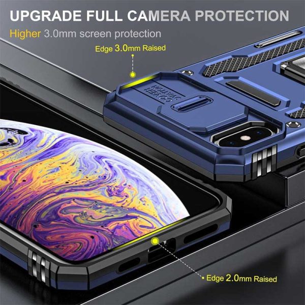 Ударостійкий чохол для Apple iPhone XS Max Синій Camshield Army Ring - Зображення 4