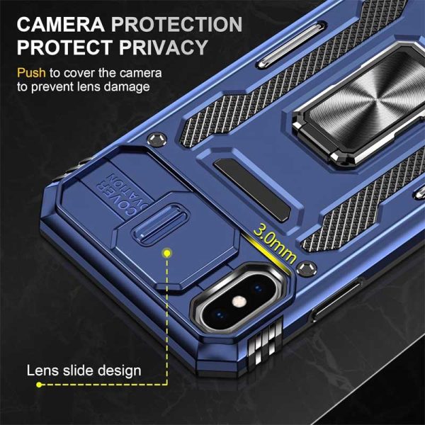 Ударостійкий чохол для Apple iPhone XS Max Синій Camshield Army Ring - Зображення 6