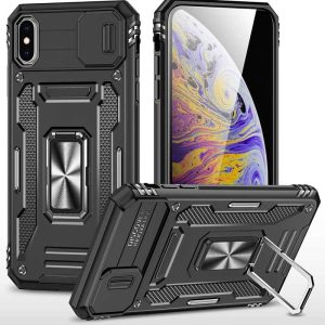Ударостійкий чохол для Apple iPhone XS Max Чорний Camshield Army Ring