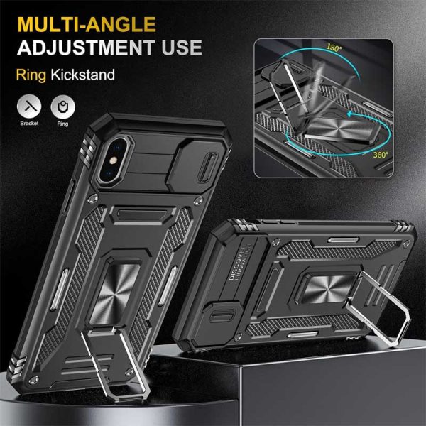 Ударостійкий чохол для Apple iPhone XS Max Чорний Camshield Army Ring - Зображення 3
