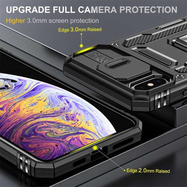 Ударостійкий чохол для Apple iPhone XS Max Чорний Camshield Army Ring - Зображення 4