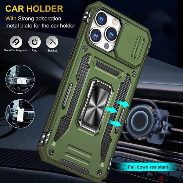 Ударостійкий чохол для Apple iPhone 12 Pro / 12 Оливковий Camshield Army Ring - Зображення 2