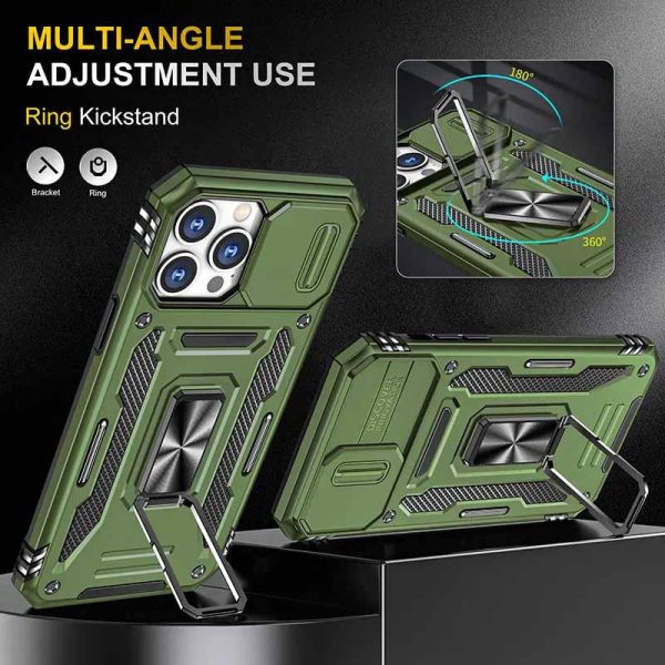 Ударостійкий чохол для Apple iPhone 12 Pro / 12 Оливковий Camshield Army Ring - Зображення 4