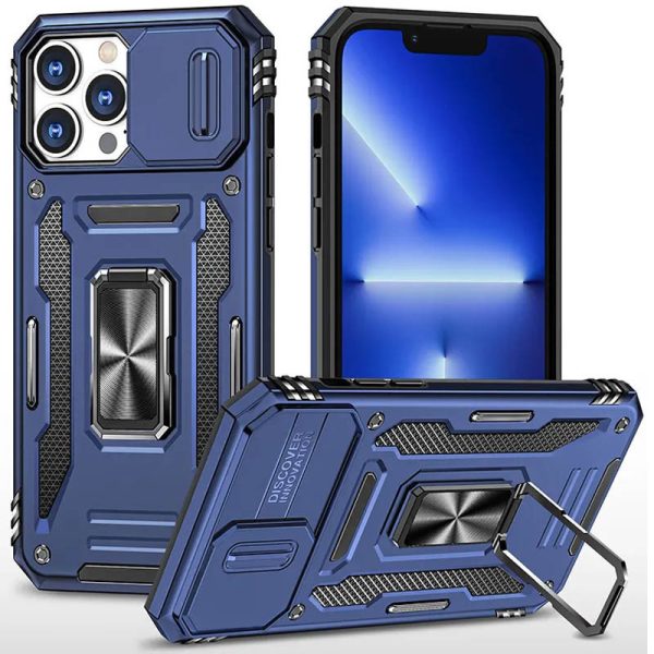 Ударостійкий чохол для Apple iPhone 12 Pro Max Синій Camshield Army Ring