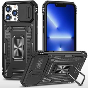 Ударостійкий чохол для Apple iPhone 12 Pro Max Чорний Camshield Army Ring