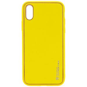 Шкіряний чохол для Apple iPhone XR Жовтий Xshield