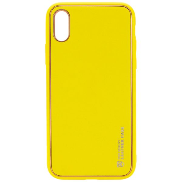 Шкіряний чохол для Apple iPhone XR Жовтий Xshield