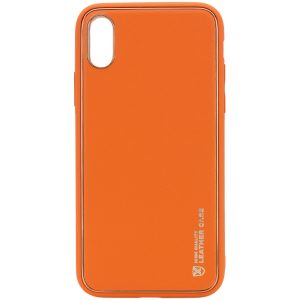 Шкіряний чохол для Apple iPhone XR Помаранчевий Xshield