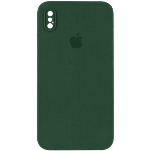 Чохол для iPhone XS Max Зелений Silicone Case Square Full Camera Protective