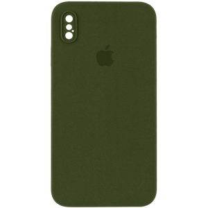 Чохол для iPhone XS Max Зелений Silicone Case Square Full Camera Protective