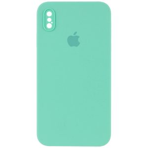 Чохол для iPhone XS Max Бірюзовий Silicone Case Square Full Camera Protective