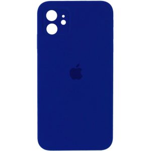 Чохол для iPhone 11 Синій Silicone Case Square Full Camera Protective