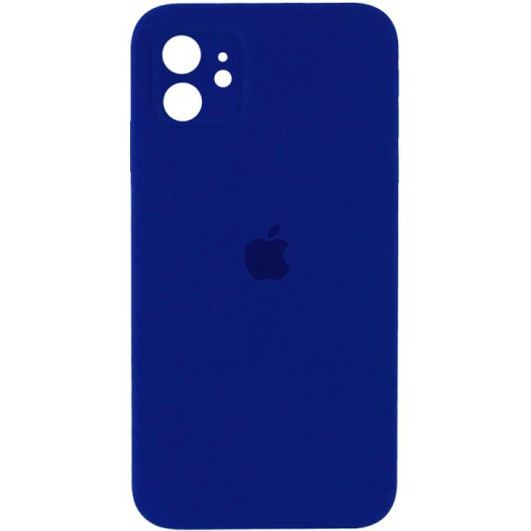 Чохол для iPhone 11 Синій Silicone Case Square Full Camera Protective