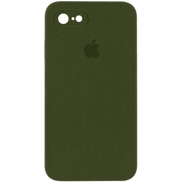 Чохол для iPhone 7 / 8 / SE (2020) Зелений Silicone Case Square Full Camera Protective