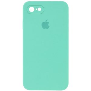 Чохол для iPhone 7 / 8 / SE (2020) Бірюзовий Silicone Case Square Full Camera Protective