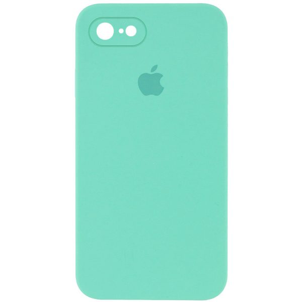 Чохол для iPhone 7 / 8 / SE (2020) Бірюзовий Silicone Case Square Full Camera Protective