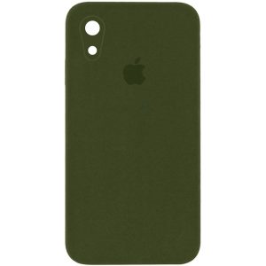 Чохол для iPhone XR Зелений Silicone Case Square Full Camera Protective