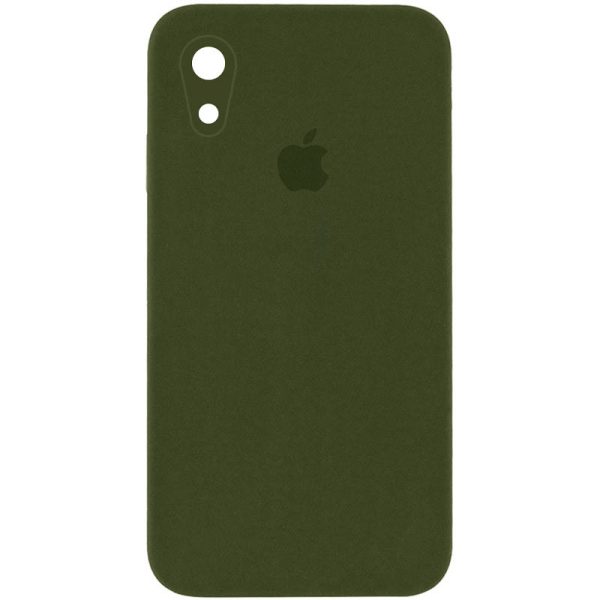 Чохол для iPhone XR Зелений Silicone Case Square Full Camera Protective