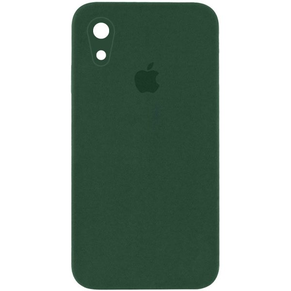 Чохол для iPhone XR Зелений Silicone Case Square Full Camera Protective