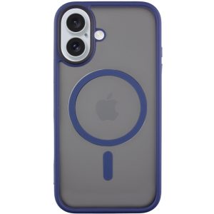 Чохол для iPhone 16 Синій Metal Buttons with MagSafe