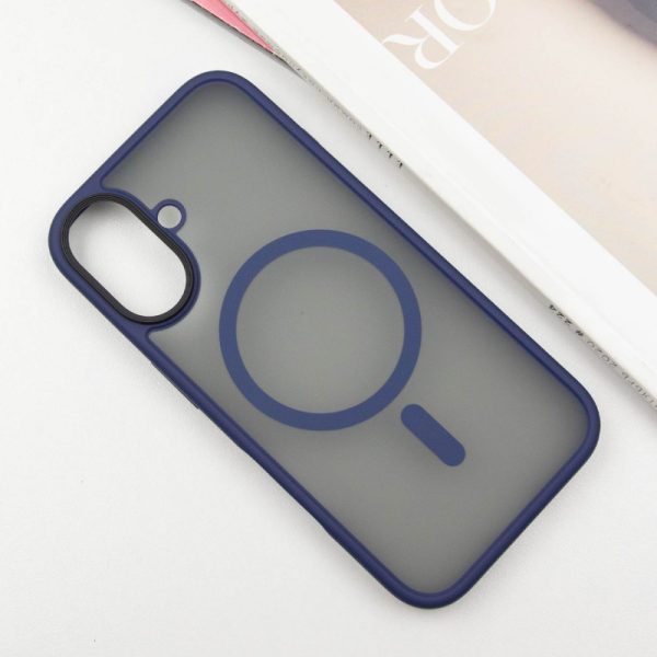 Чохол для iPhone 16 Синій Metal Buttons with MagSafe - Зображення 2
