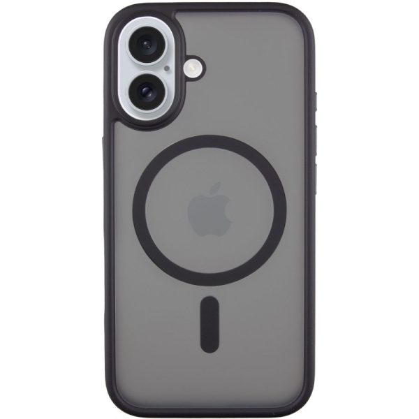 Чохол для iPhone 16 Чорний Metal Buttons with MagSafe