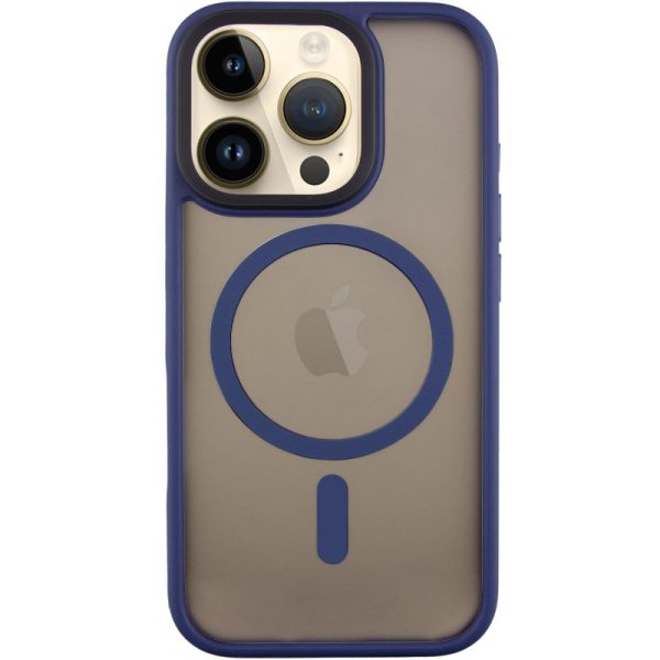 Чохол для iPhone 16 Pro Синій Metal Buttons with MagSafe