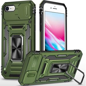 Ударостійкий чохол для Apple iPhone 7 / 8 / SE (2020) Оливковий Camshield Army Ring