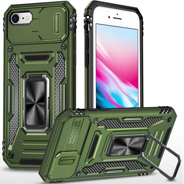 Ударостійкий чохол для Apple iPhone 7 / 8 / SE (2020) Оливковий Camshield Army Ring