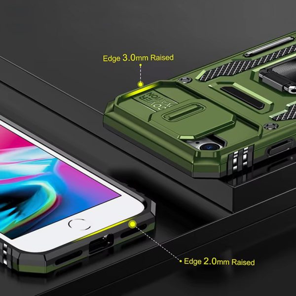 Ударостійкий чохол для Apple iPhone 7 / 8 / SE (2020) Оливковий Camshield Army Ring - Зображення 3