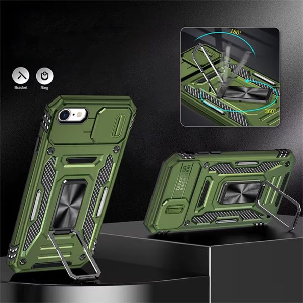 Ударостійкий чохол для Apple iPhone 7 / 8 / SE (2020) Оливковий Camshield Army Ring - Зображення 4