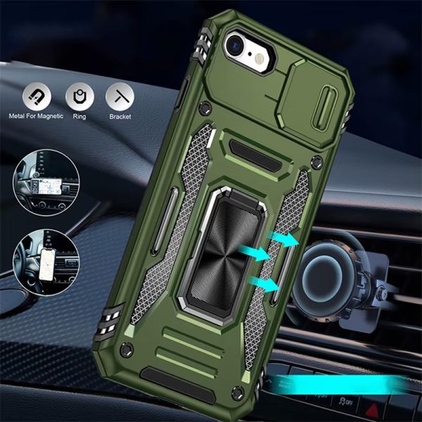 Ударостійкий чохол для Apple iPhone 7 / 8 / SE (2020) Оливковий Camshield Army Ring - Зображення 5