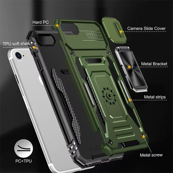 Ударостійкий чохол для Apple iPhone 7 / 8 / SE (2020) Оливковий Camshield Army Ring - Зображення 6