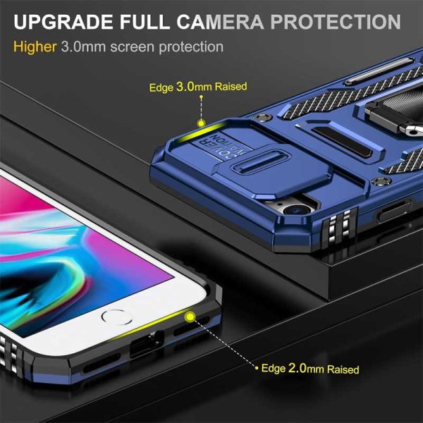 Ударостійкий чохол для Apple iPhone 7 / 8 / SE (2020) Синій Camshield Army Ring - Зображення 3