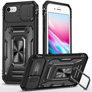 Ударостійкий чохол для Apple iPhone 7 / 8 / SE (2020) Чорний Camshield Army Ring