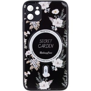 Чохол для iPhone 11 Чорний Secret Garden with MagSafe