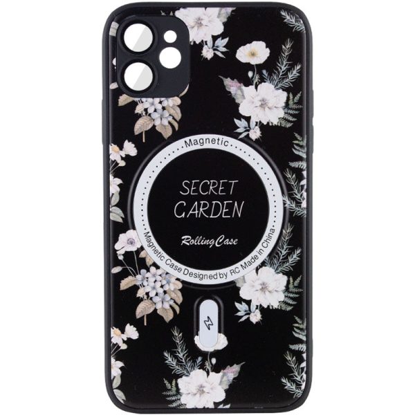 Чохол для iPhone 11 Чорний Secret Garden with MagSafe