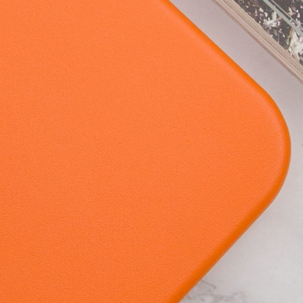 Шкіряний чохол для Apple iPhone 14 Pro Max Помаранчевий Leather Case with MagSafe and Animation - Зображення 3