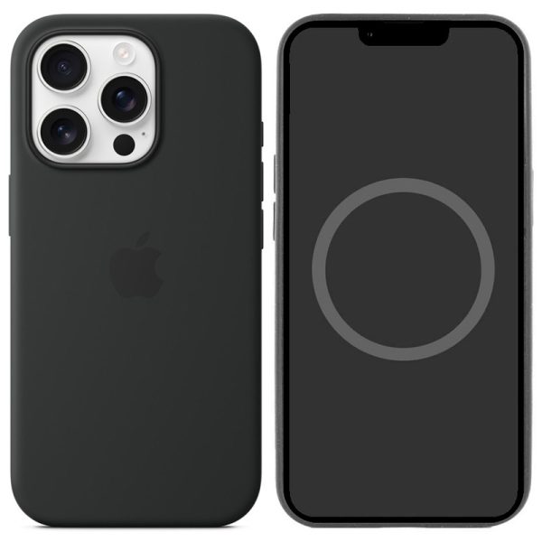 Чохол для iPhone 16 Pro Max Чорний Silicone case with Magsafe and Animation (button)