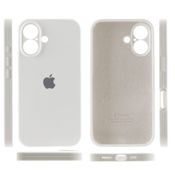 Чохол для iPhone 16 Білий Silicone Case Full Camera Protective - Зображення 4