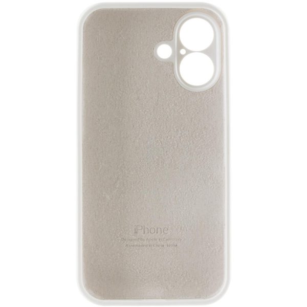 Чохол для iPhone 16 Білий Silicone Case Full Camera Protective - Зображення 5